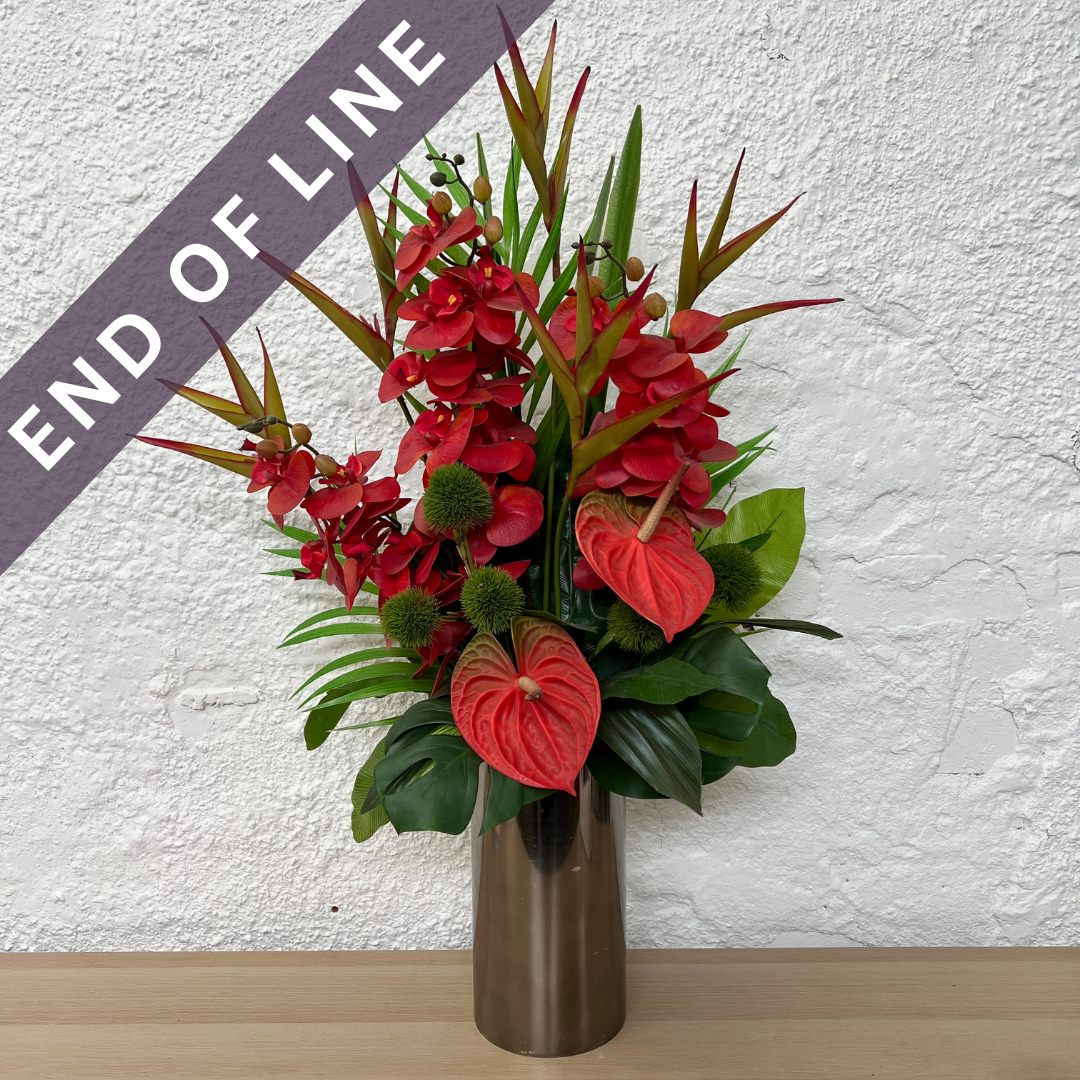 Artificial Floral Arrangement (Ex Rental) Reds Ceramic #5