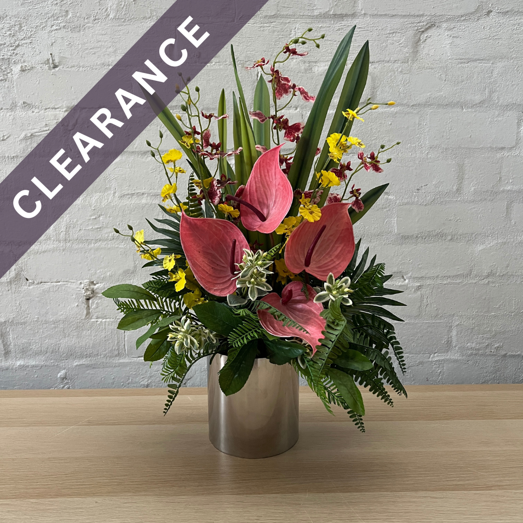 Artificial Floral Arrangement (Ex Rental) Reds and Yellows Ceramic #1