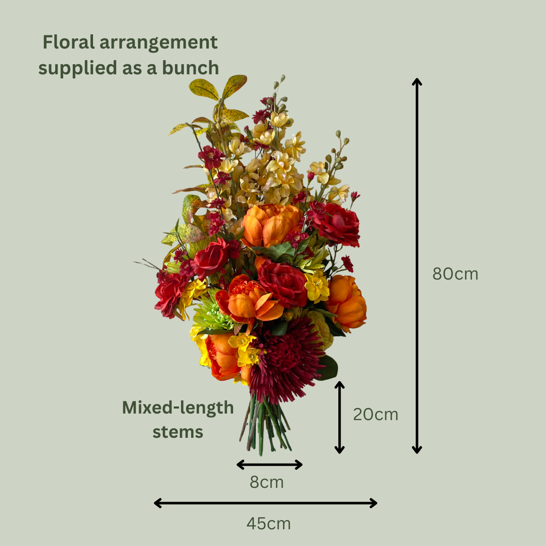 Artificial Floral Arrangement (Ex Rental) - Reds and Yellows Bunch