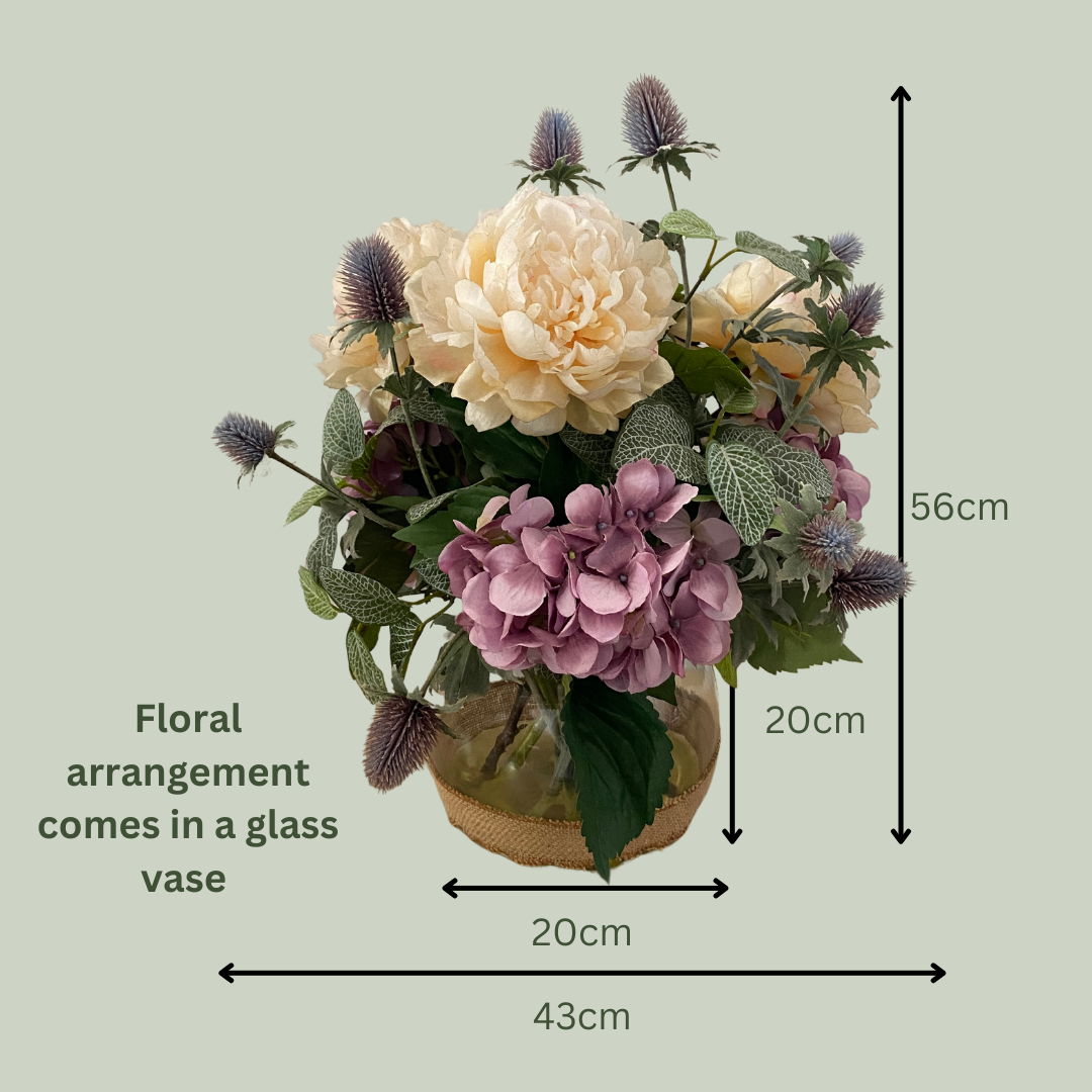 Artificial Floral Arrangement (Ex Rental) Whites and Purples