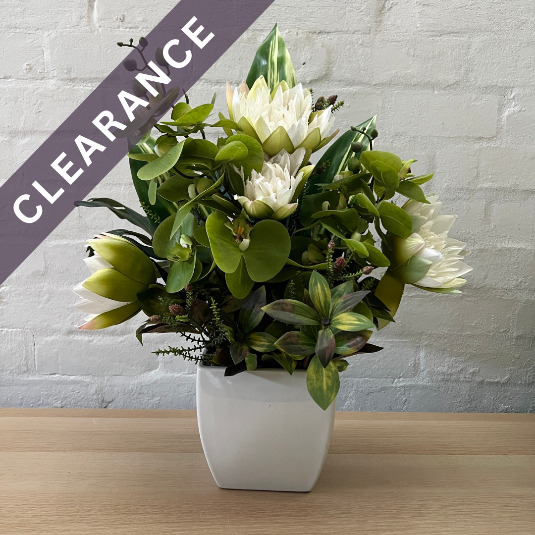 Artificial Floral Arrangement (Ex Rental) Whites Ceramic #3