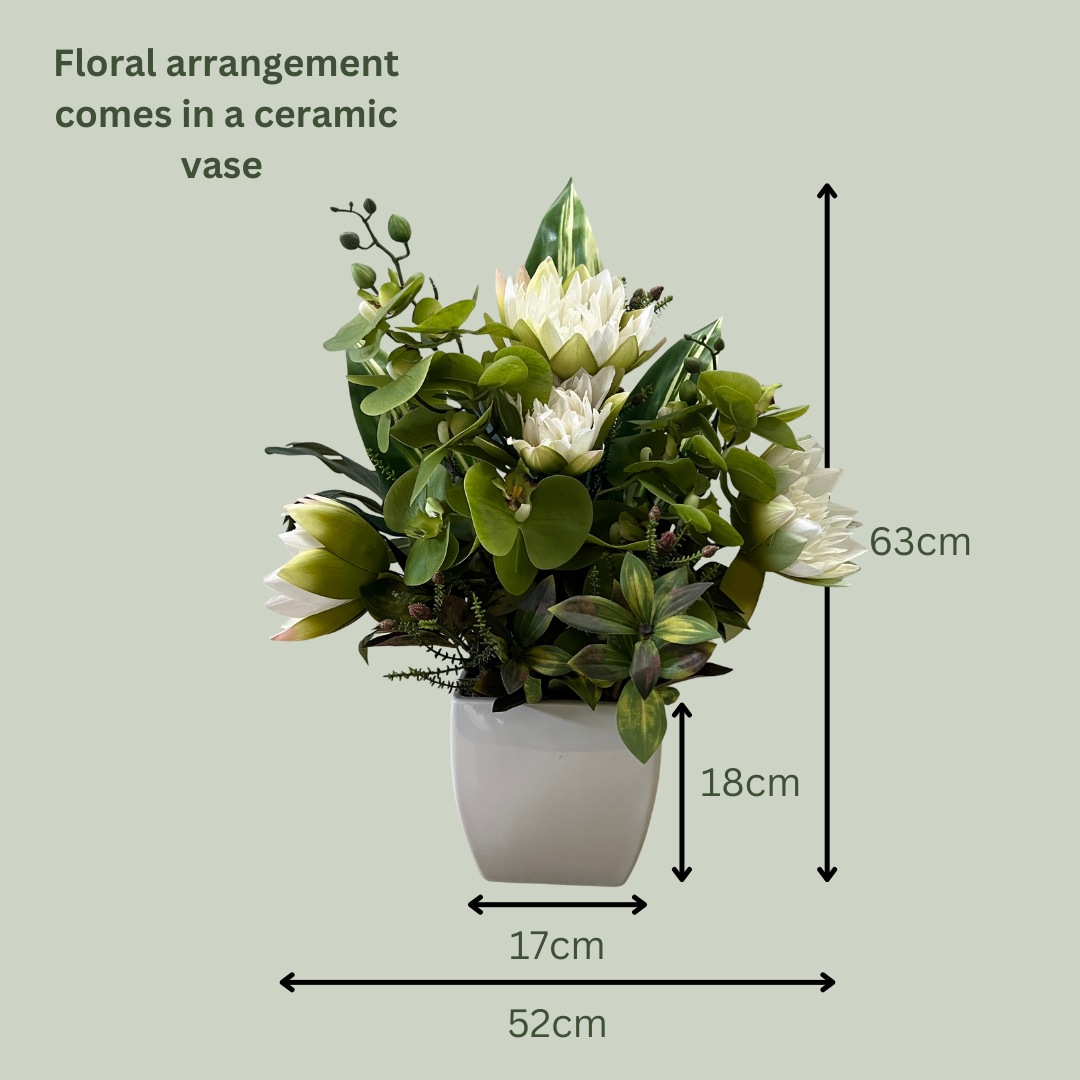 Artificial Floral Arrangement (Ex Rental) Whites Ceramic #3