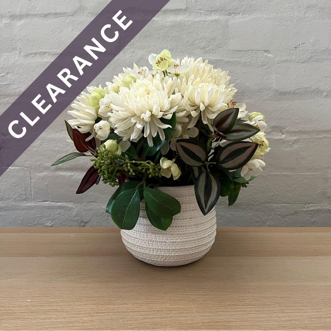 Artificial Floral Arrangement (Ex Rental) Whites Ceramic