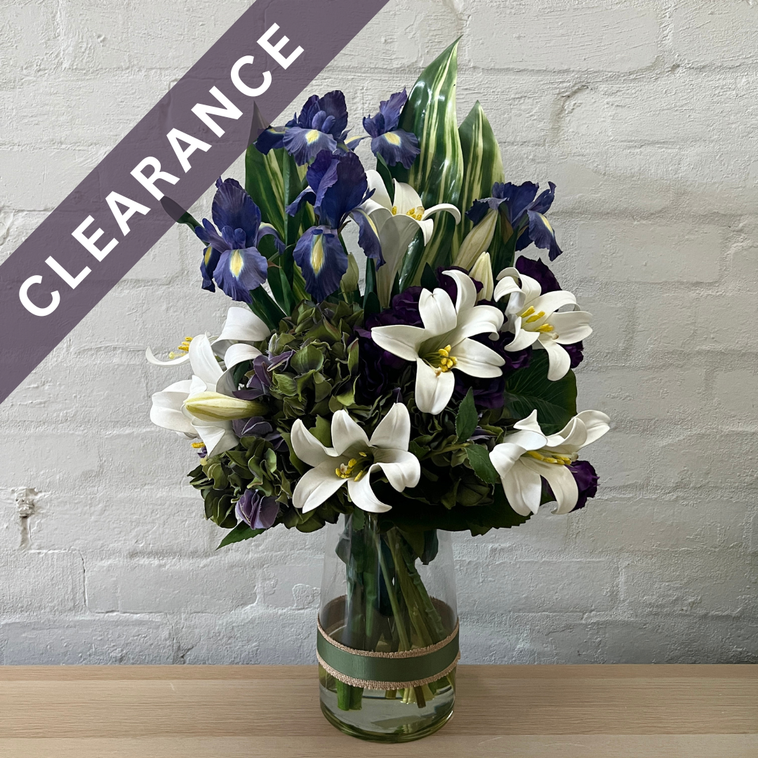 Artificial Floral Arrangement (Ex Rental) Whites and Purples