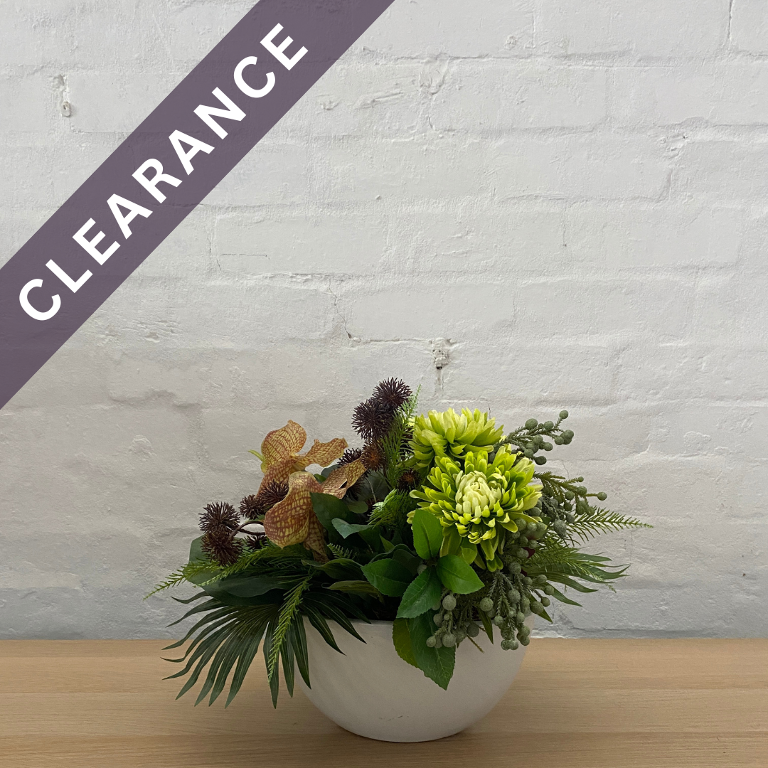 Artificial Floral Arrangement (Ex Rental) Greens Ceramic