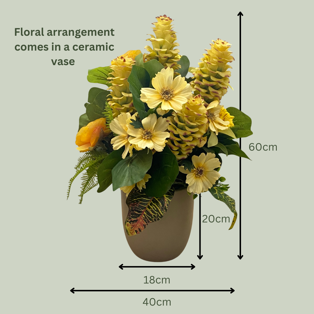 Artificial Floral Arrangement (Ex Rental) Yellows Ceramic #2