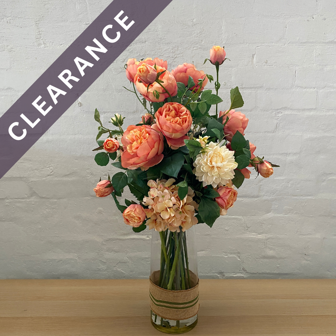Artificial Floral Arrangement (Ex Rental) Pinks and Light Oranges