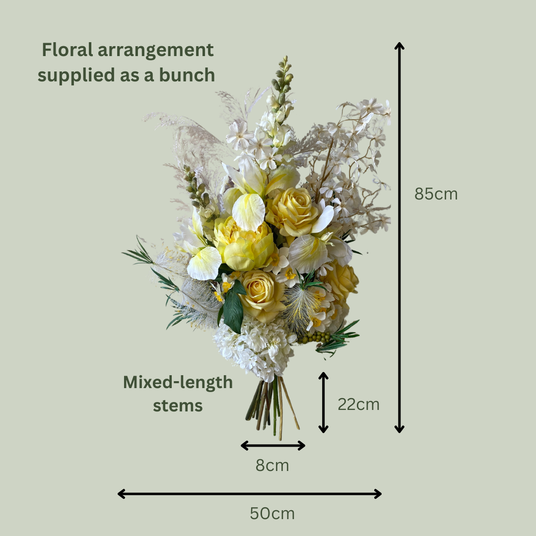 Artificial Floral Arrangement (Ex Rental) - Yellows and Whites Bunch