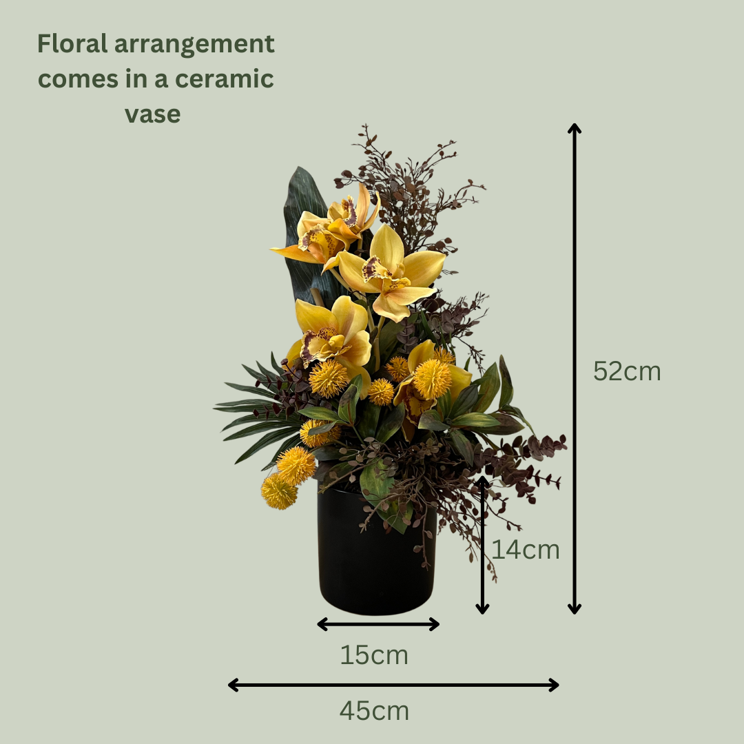 Artificial Floral Arrangement (Ex Rental) Yellows Ceramic