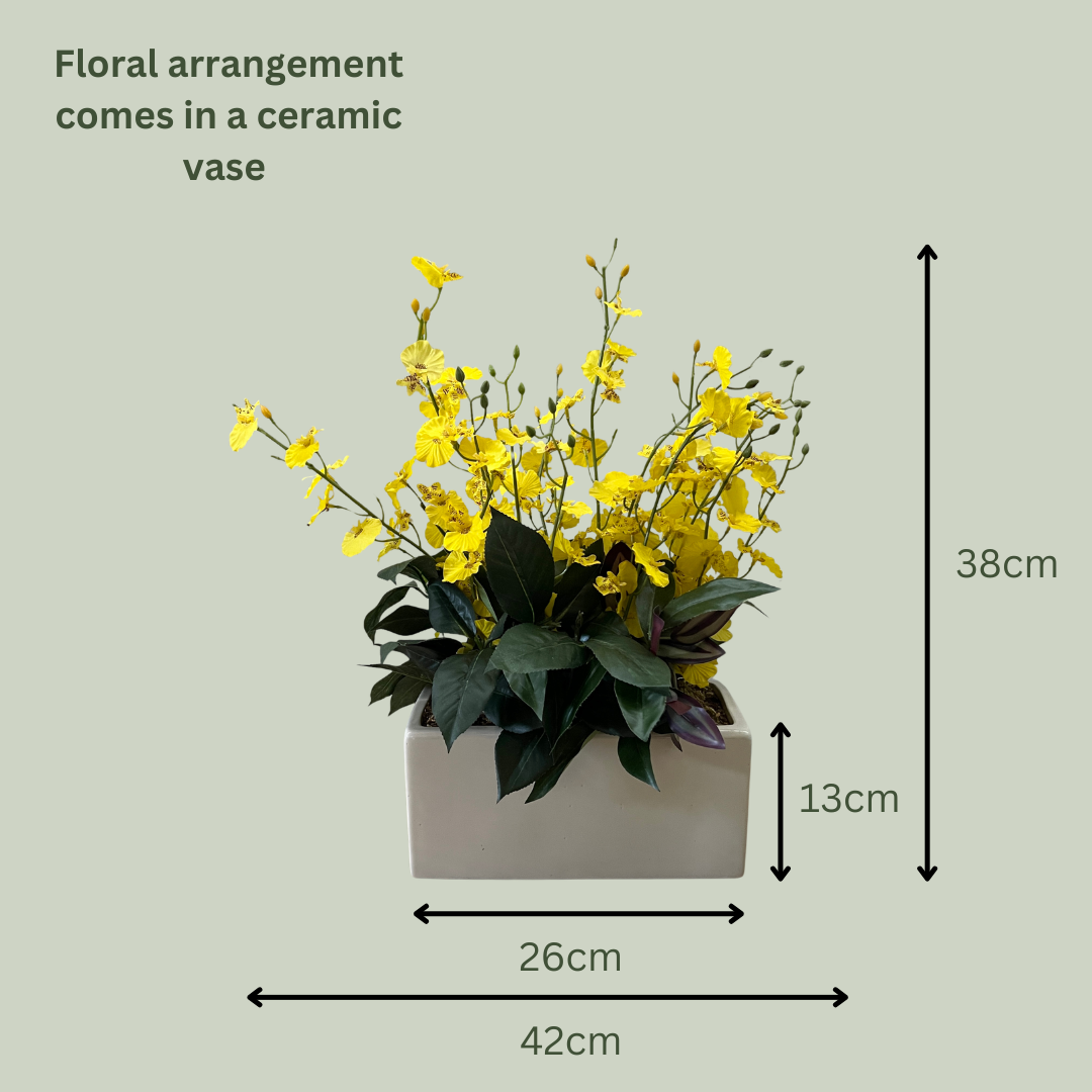 Artificial Floral Arrangement (Ex Rental) Yellows Ceramic #2