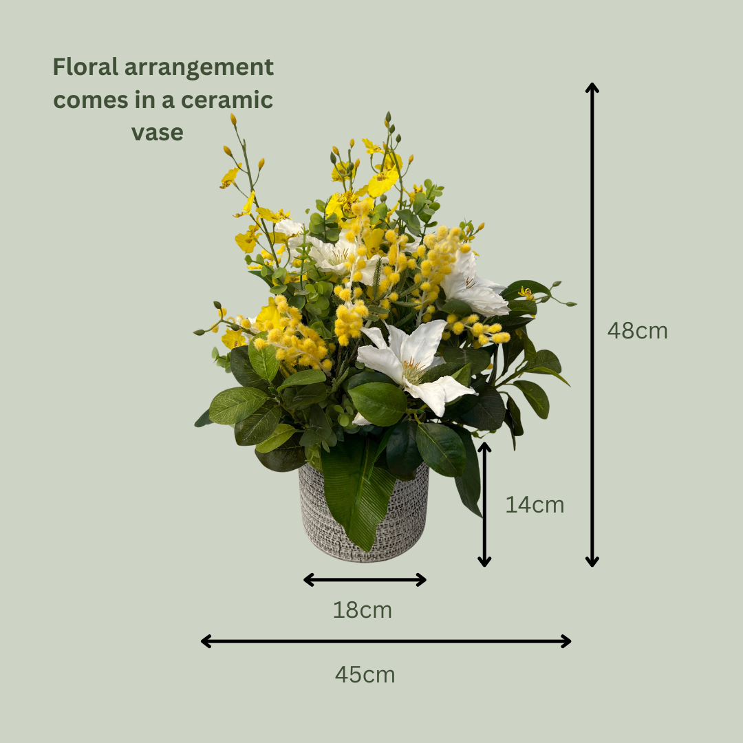 Artificial Floral Arrangement (Ex Rental) Yellows Ceramic #2