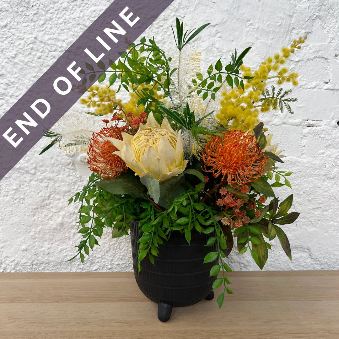 Artificial Floral Arrangement (Ex Rental) Yellows and Oranges Ceramic