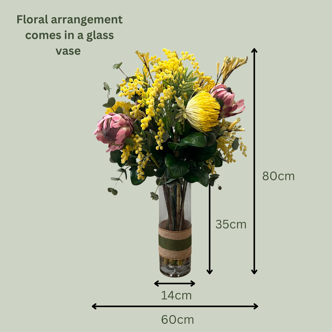 Artificial Floral Arrangement (Ex Rental) Yellow and Pinks #2