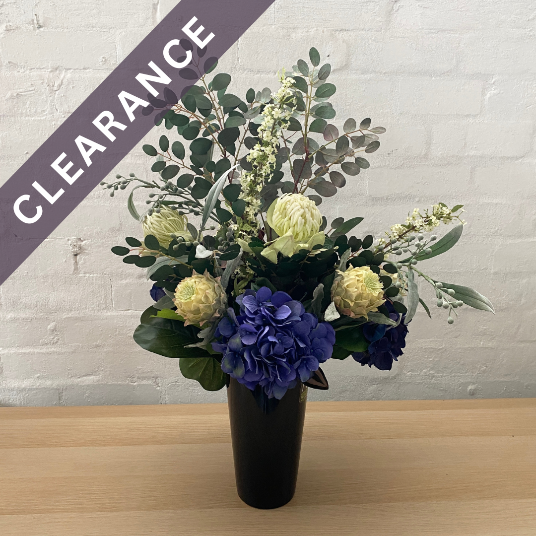 Artificial Floral Arrangement (Ex Rental) Blues and Greens Ceramic