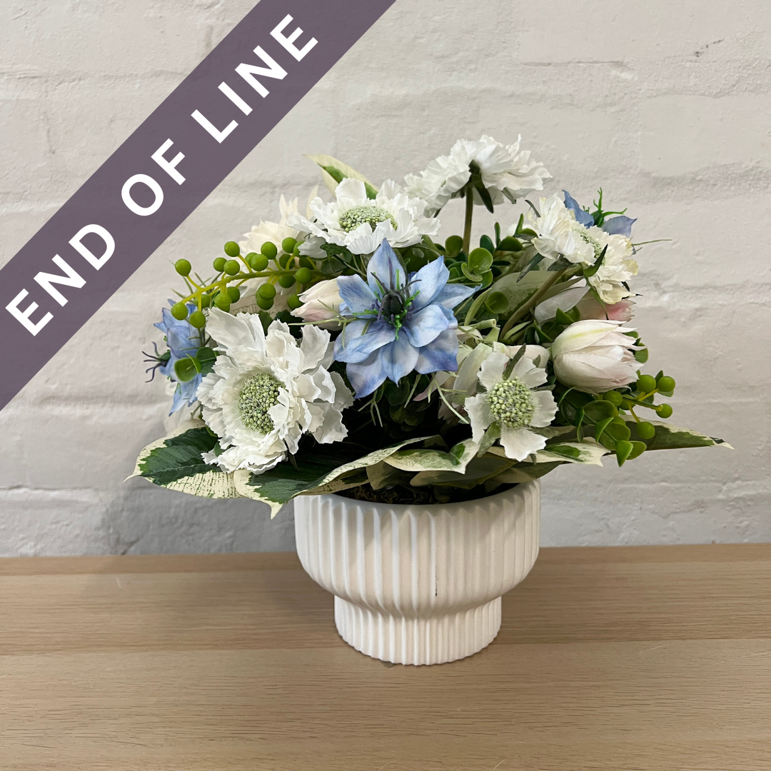 Artificial Floral Arrangement (Ex Rental) Blues and Whites Ceramic #3