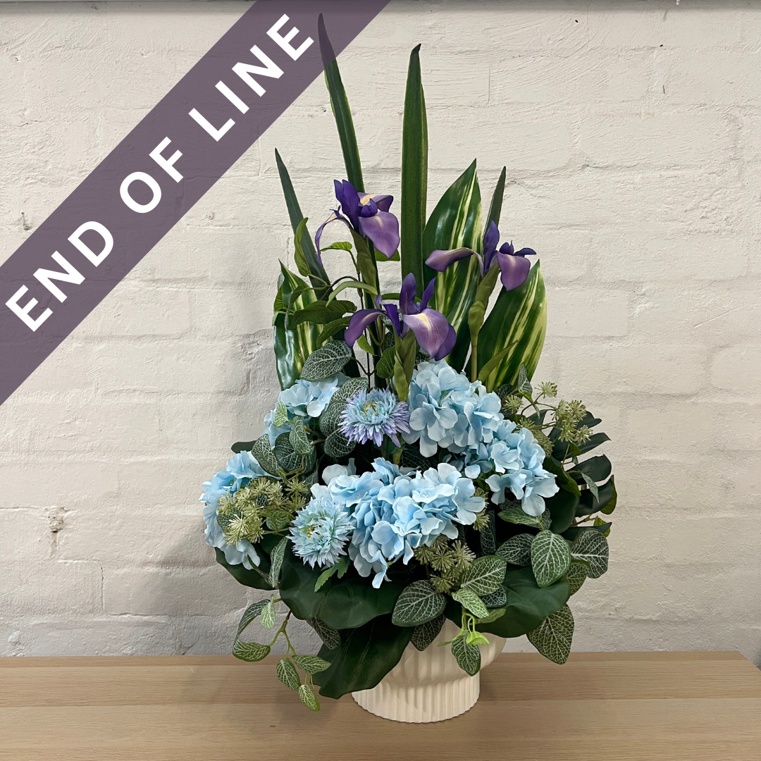 Artificial Floral Arrangement (Ex Rental) Blues Ceramic #2