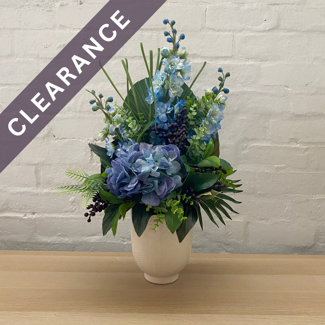 Artificial Floral Arrangement (Ex Rental) Blues Ceramic #2