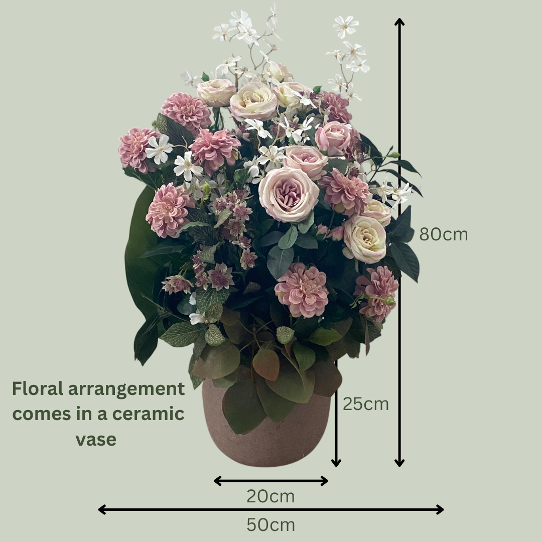 Artificial Floral Arrangement (Ex Rental) Light Pinks ceramic #2