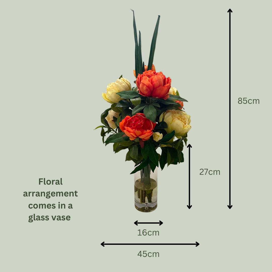 Artificial Floral Arrangement Orange and Whites #2