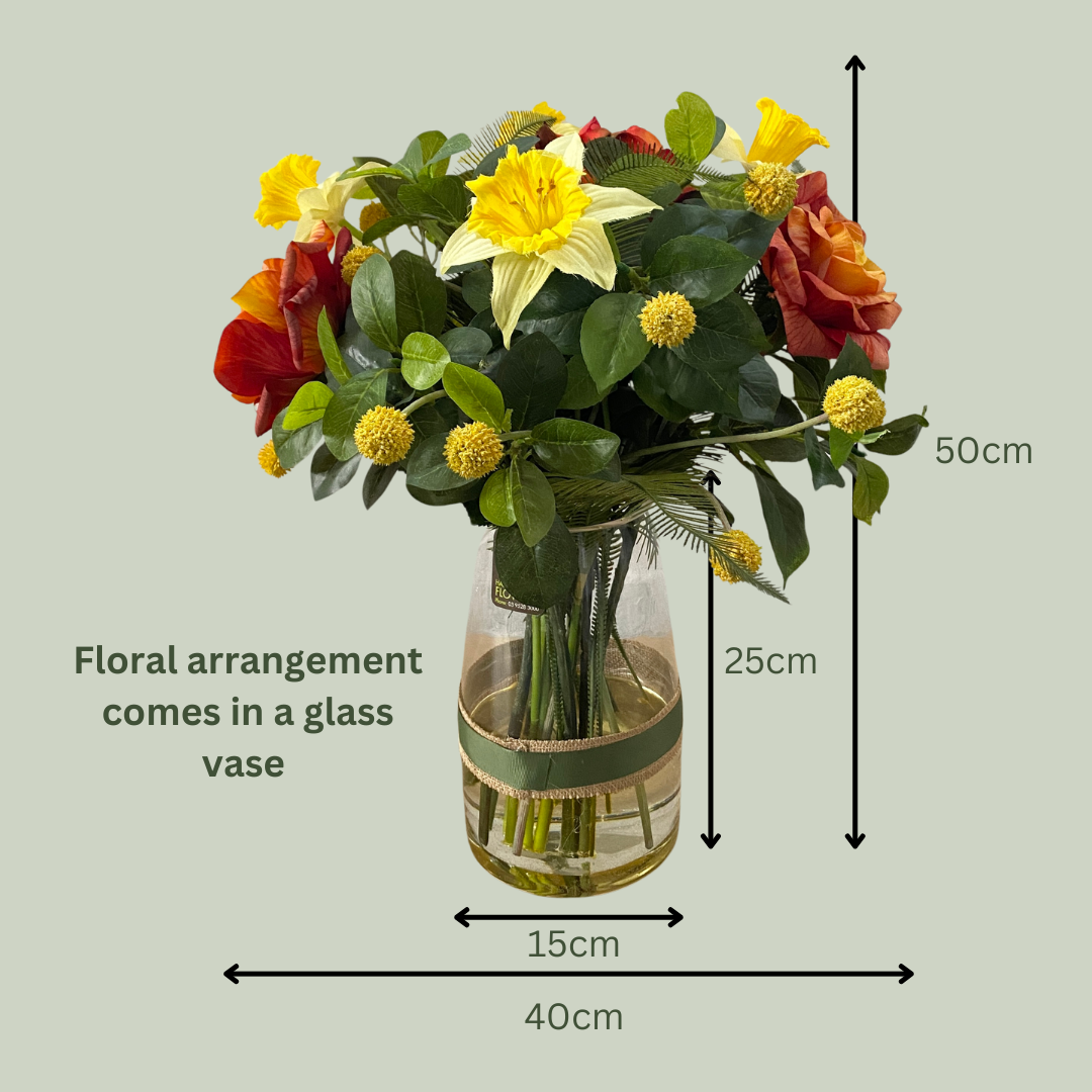 Artificial Floral Arrangement (Ex Rental) Oranges and Yellows #3