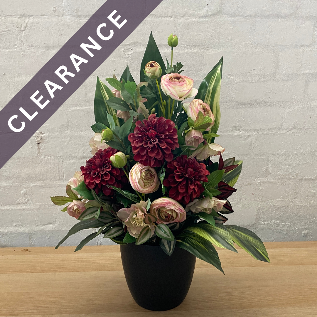 Artificial Floral Arrangement (Ex Rental) Reds and Pinks Ceramic #2