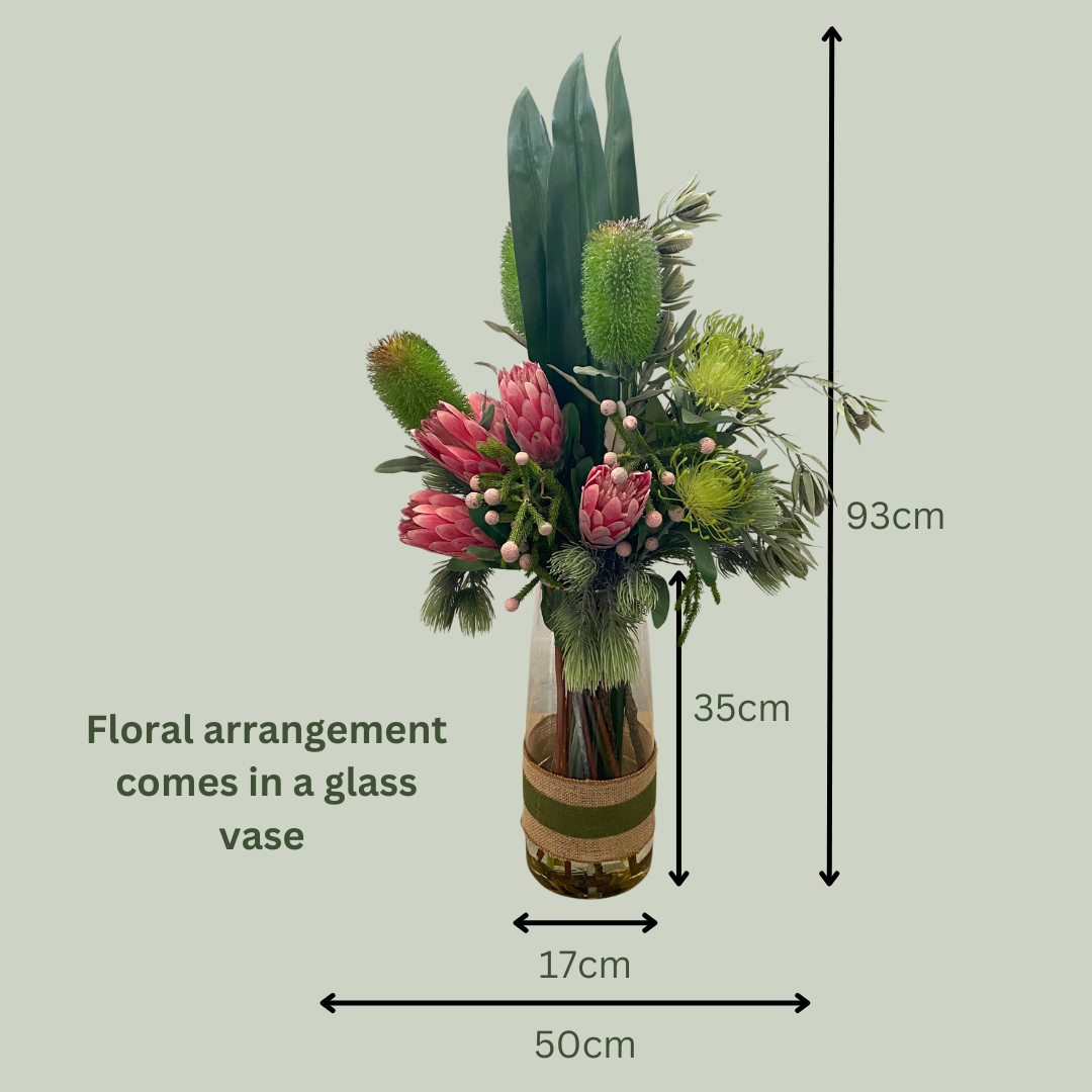 Artificial Floral Arrangement (Ex Rental) Pinks and Greens