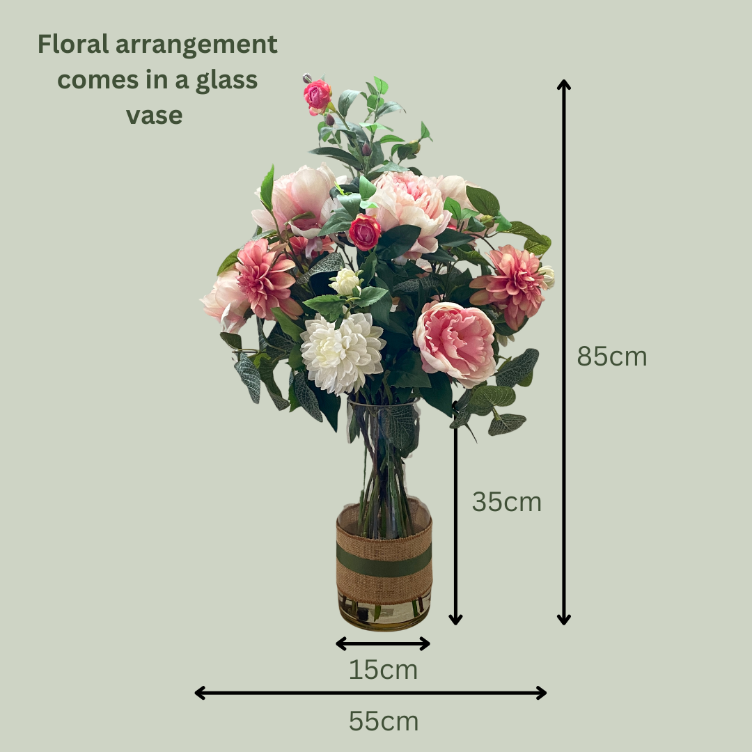 Artificial Floral Arrangement (Ex Rental) Pinks and Whites