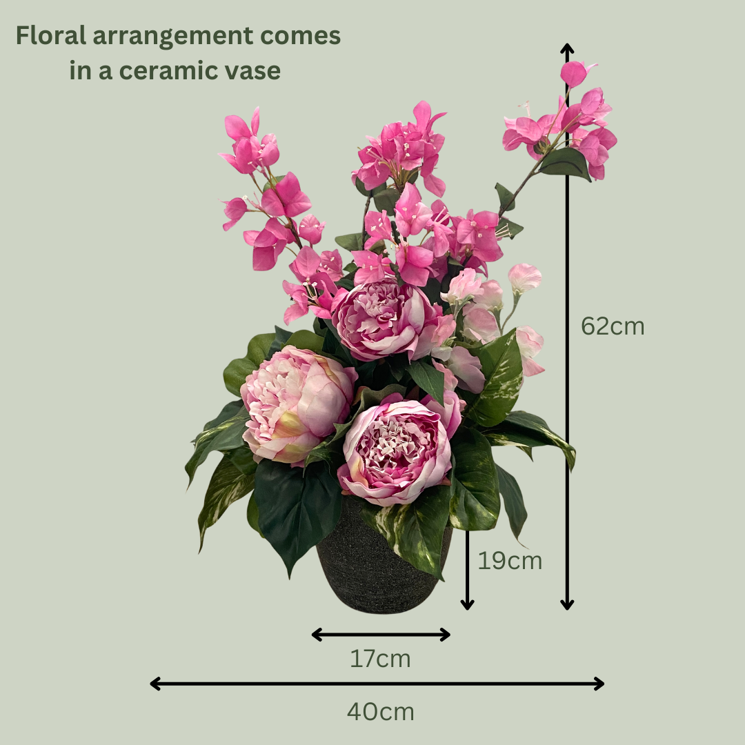Artificial Floral Arrangement (Ex Rental) Pinks Ceramic  #2