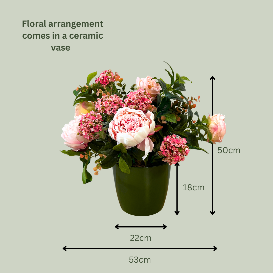 Artificial Floral Arrangement (Ex Rental) Pinks Ceramic #7
