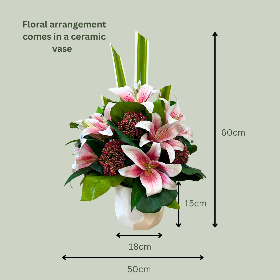 Artificial Floral Arrangement (Ex Rental) Pinks Ceramic #8