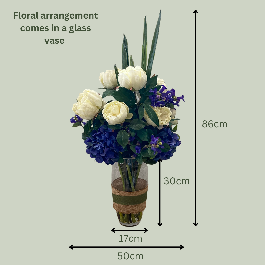 Artificial Floral Arrangement (Ex Rental) Purples and Whites