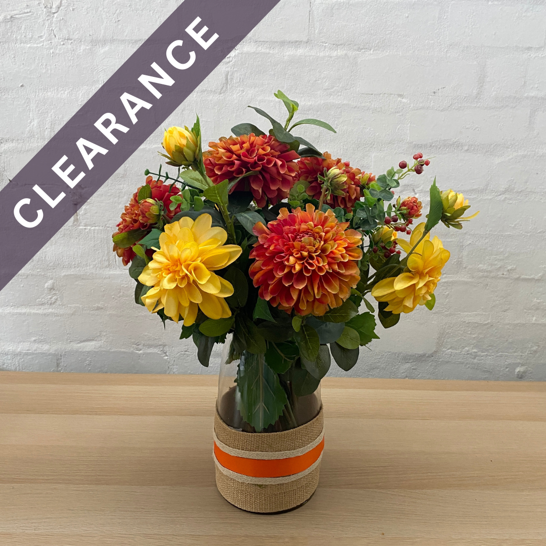 Artificial Floral Arrangement (Ex Rental) Reds and Yellows  #2