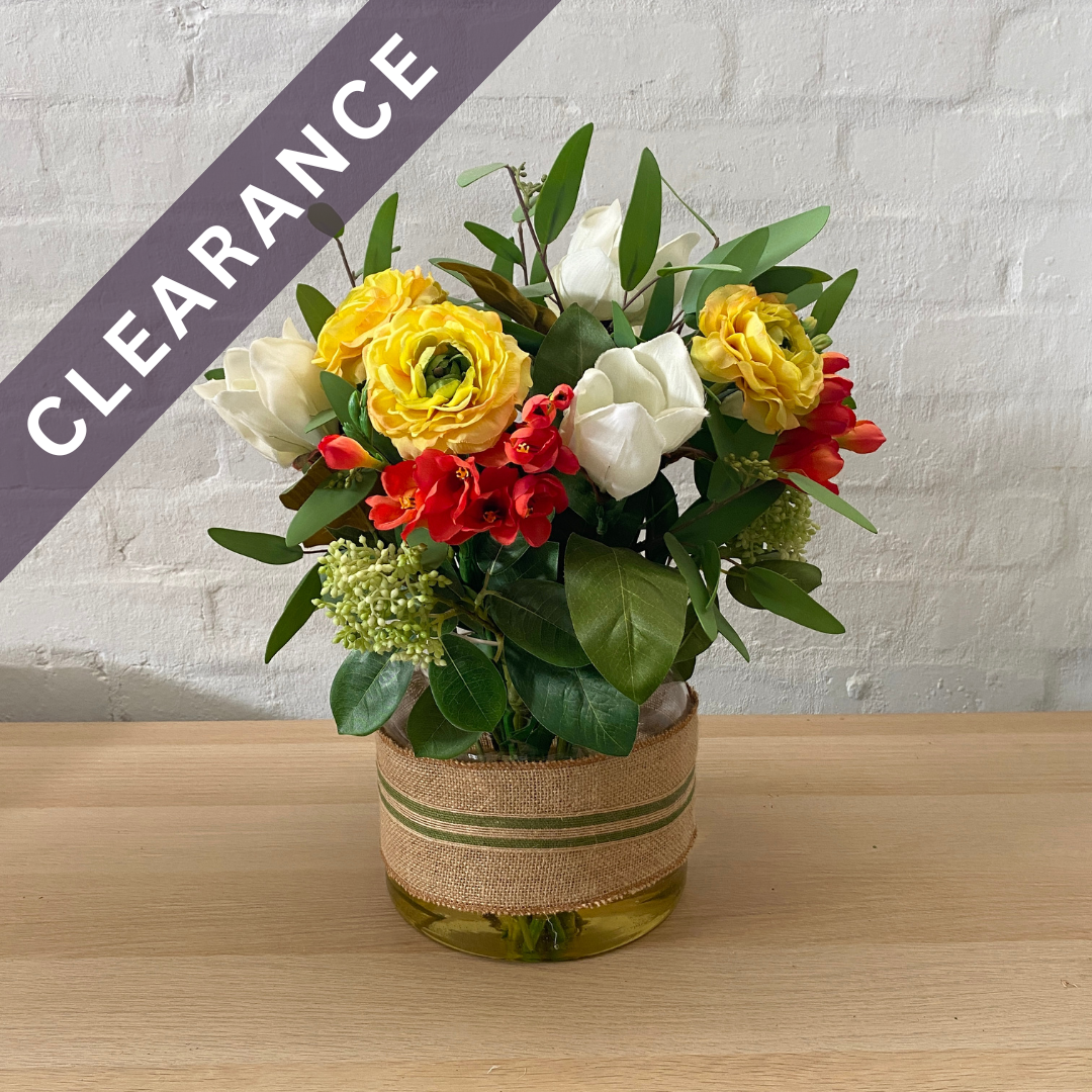 Artificial Floral Arrangement (Ex Rental) - Reds and Yellows #1