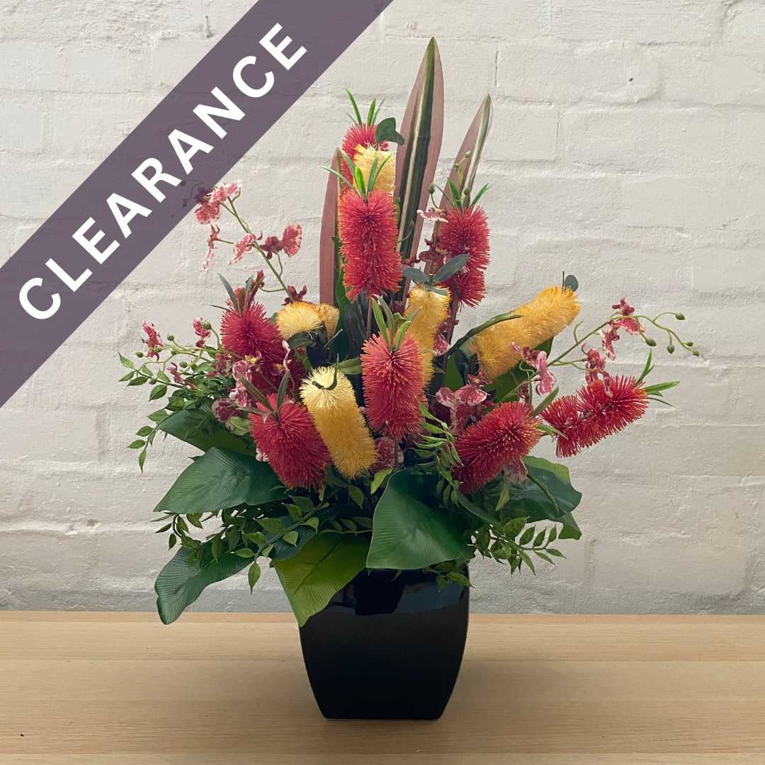 Artificial Floral Arrangement (Ex Rental) Reds and Yellows Ceramic #3