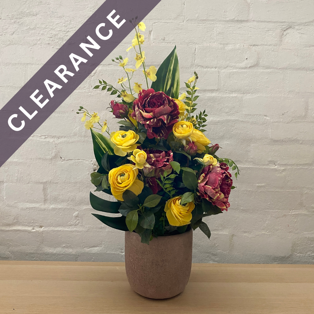 Artificial Floral Arrangement (Ex Rental) Reds and Yellows Ceramic #4