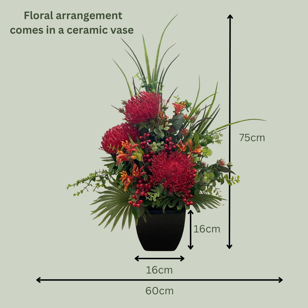 Artificial Floral Arrangement (Ex Rental) Reds Ceramic #3