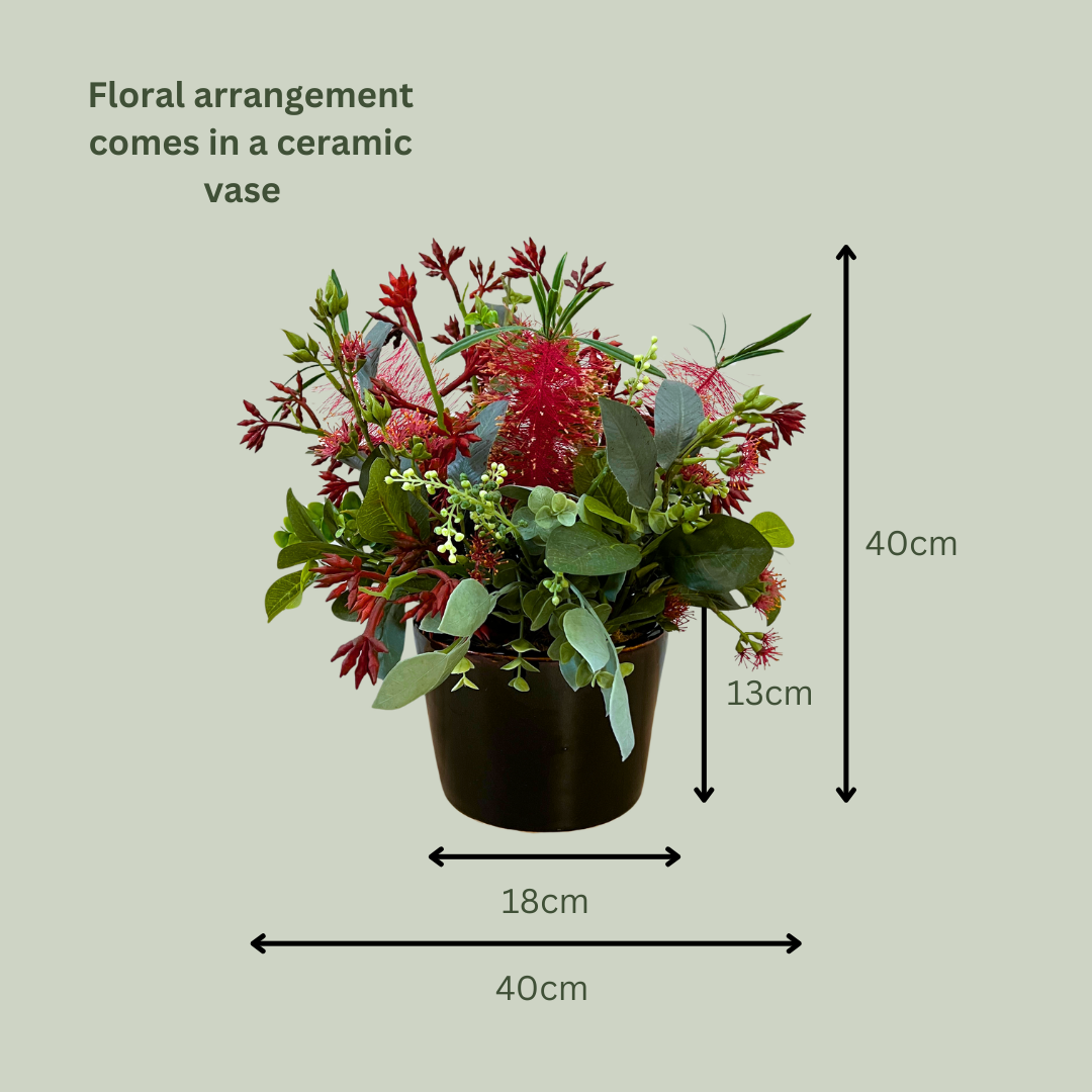 Artificial Floral Arrangement (Ex Rental) Reds Ceramic #1