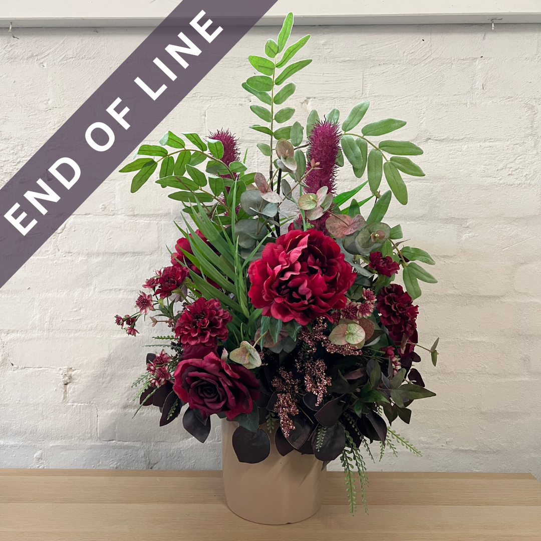 Artificial Floral Arrangement (Ex Rental) Reds Ceramic #2