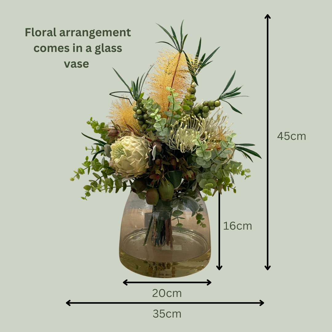 Artificial Floral Arrangement (Ex Rental) Yellows and Greens