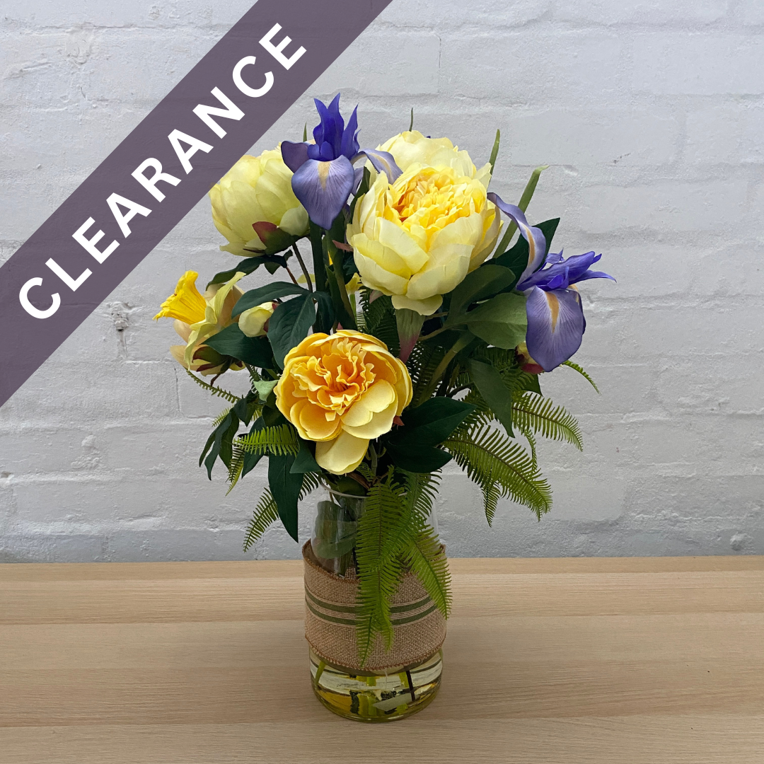 Artificial Floral Arrangement (Ex Rental) Yellows and Purples