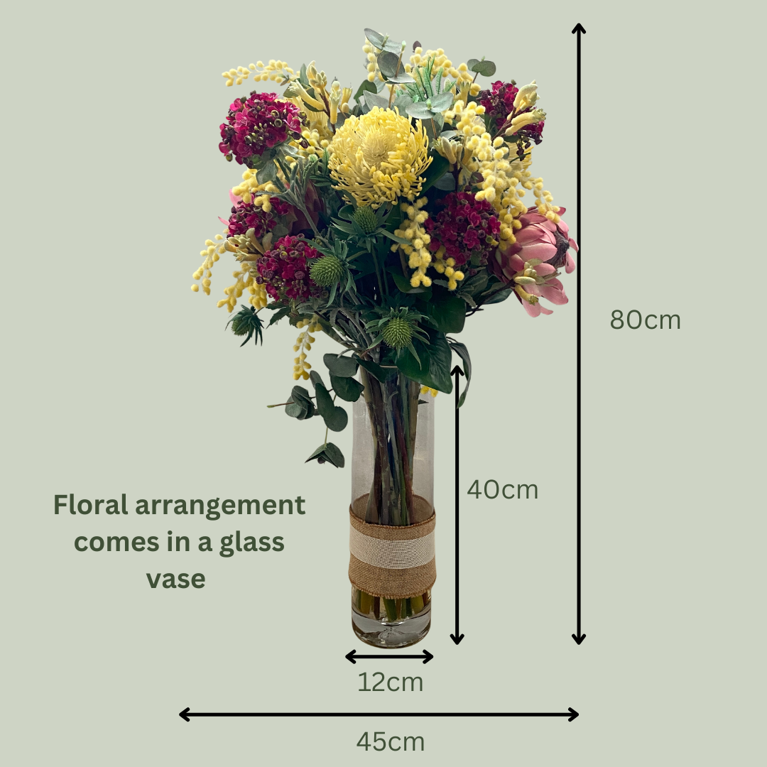 Artificial Floral Arrangement (Ex Rental) Yellows and Purples  #2