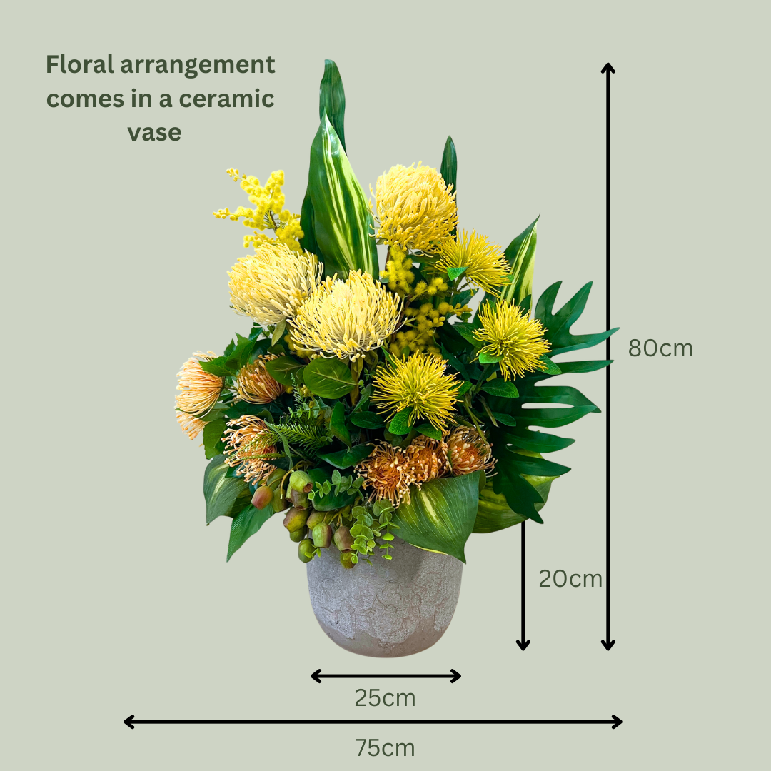 Artificial Floral Arrangement (Ex Rental) Yellows Ceramic #1