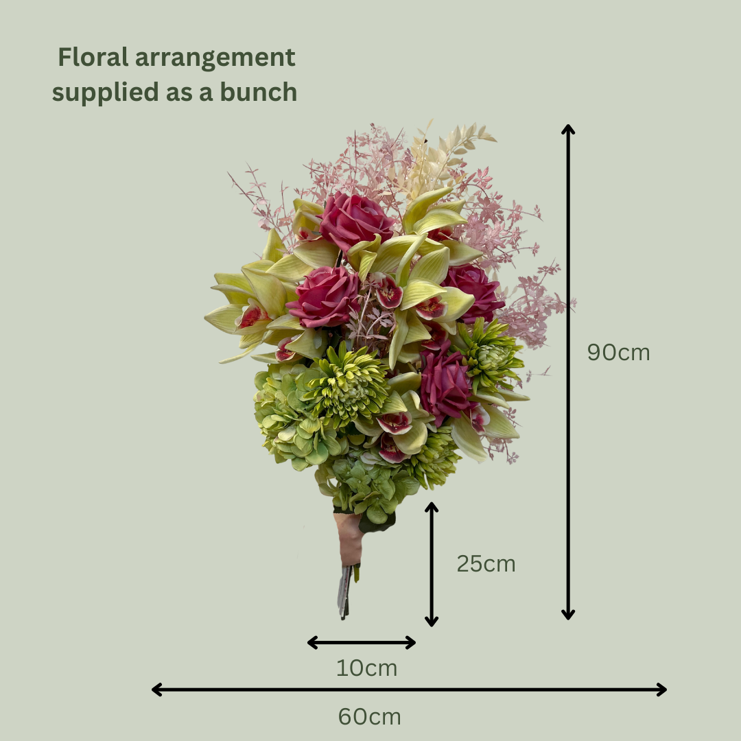 Artificial Floral Arrangement - Pinks and Greens Bunch