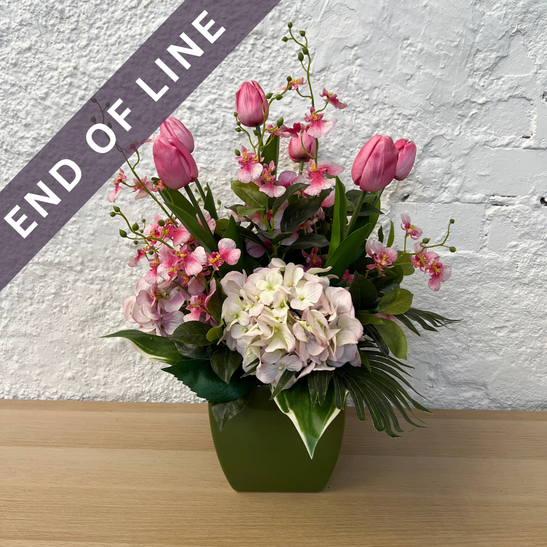 Artificial Floral Arrangement (Ex Rental) Pinks and Whites Ceramic #2