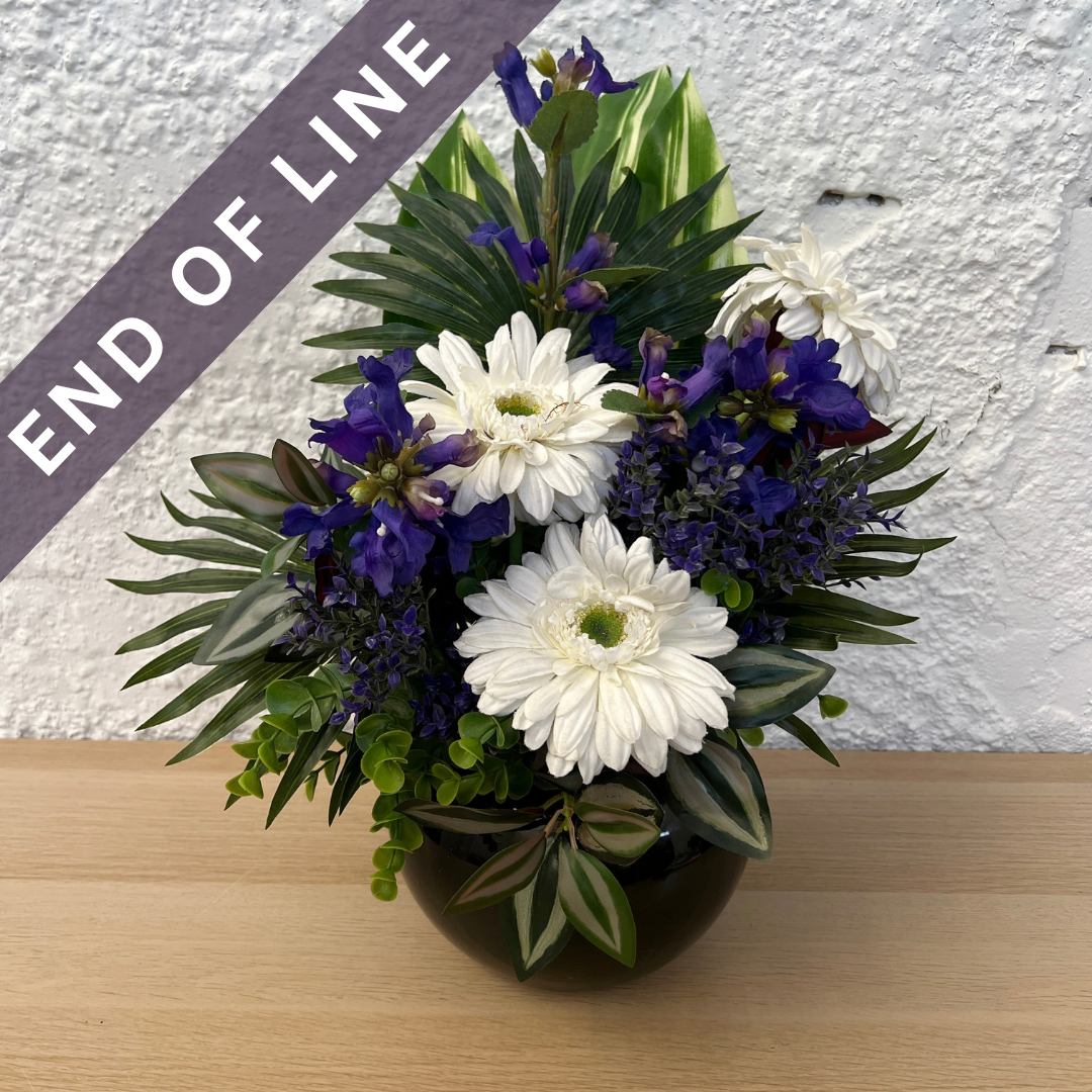 Artificial Floral Arrangement (Ex Rental) Purples and Whites Ceramic #2