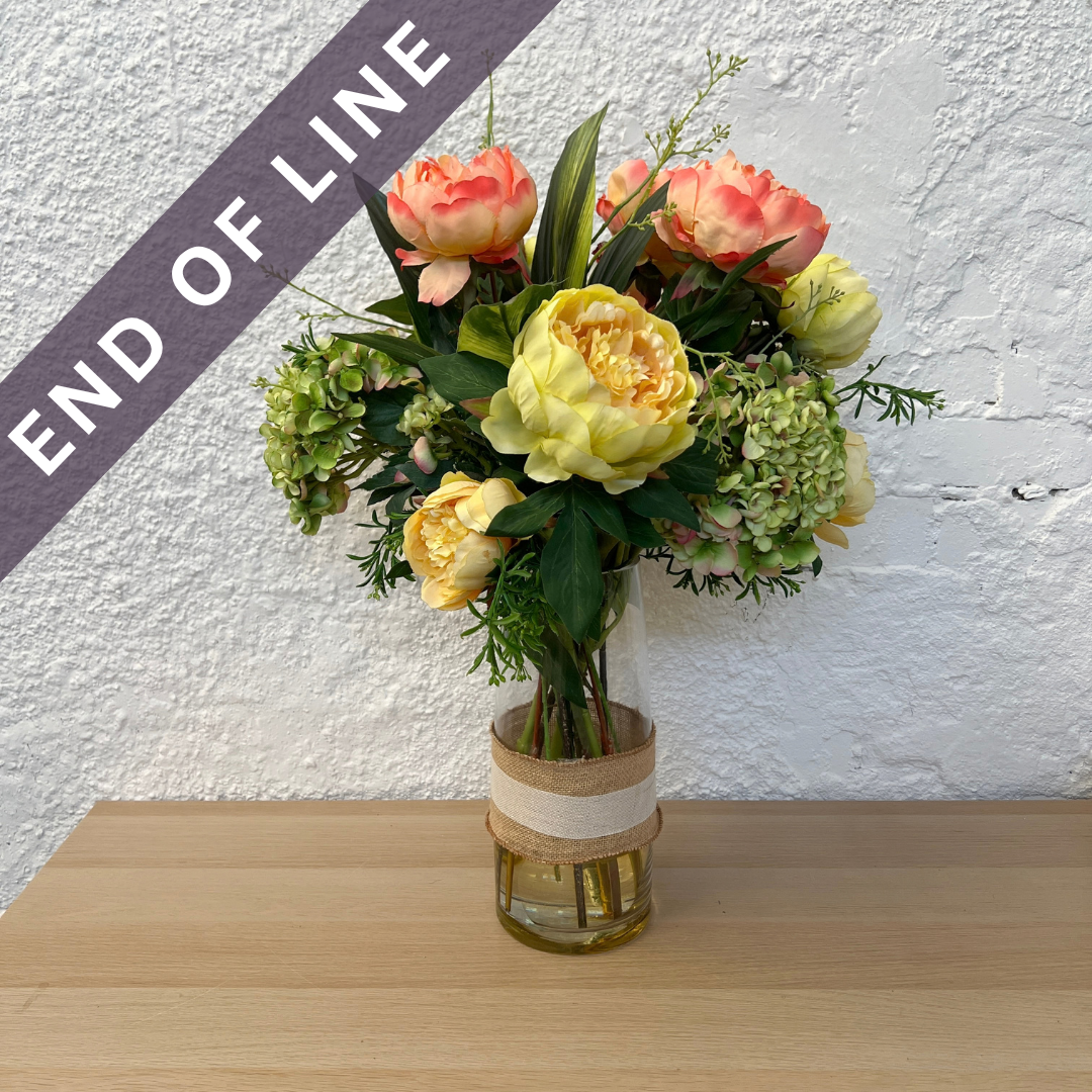 Artificial Floral Arrangement (Ex Rental) Yellows and Pinks