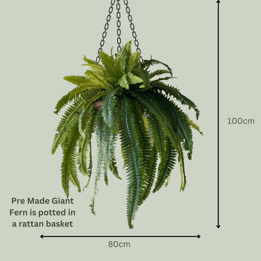 Artificial Pre-Made Giant Fern Basket