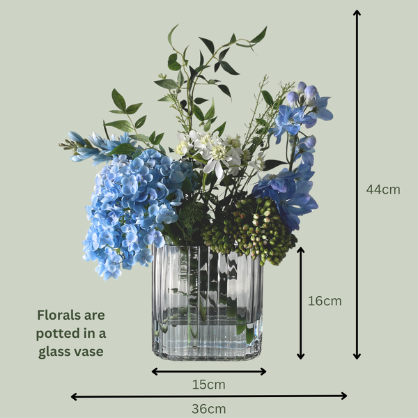 Artificial Floral Vase | Blue