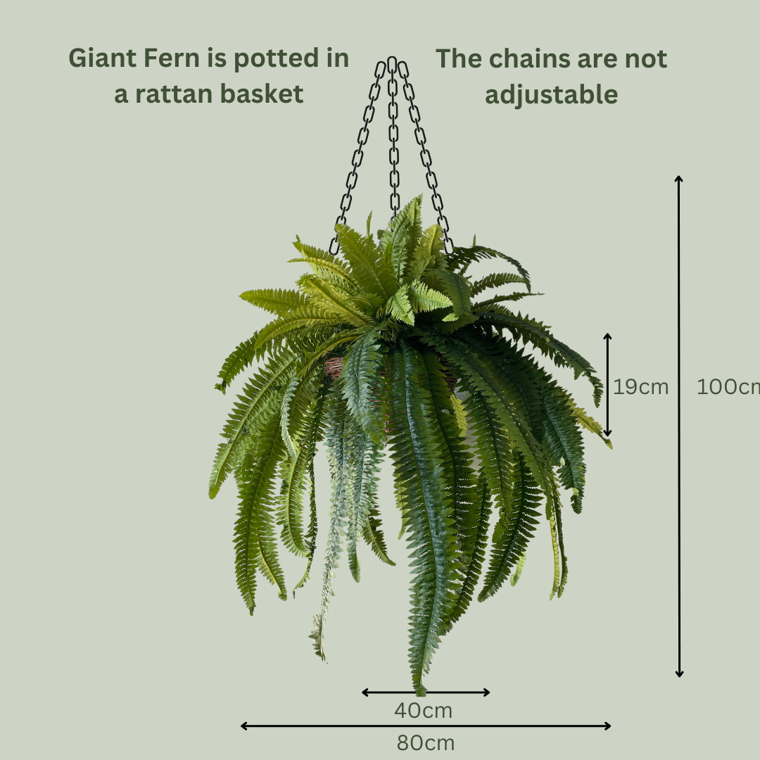 Artificial Pre-Made Giant Fern Basket