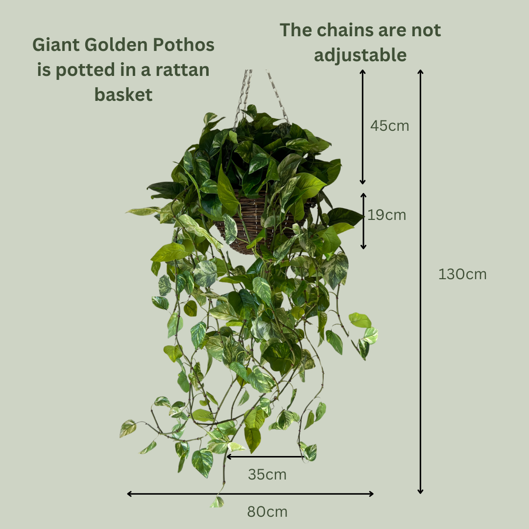 Artificial Pre-Made Giant Pothos Basket | Outdoor
